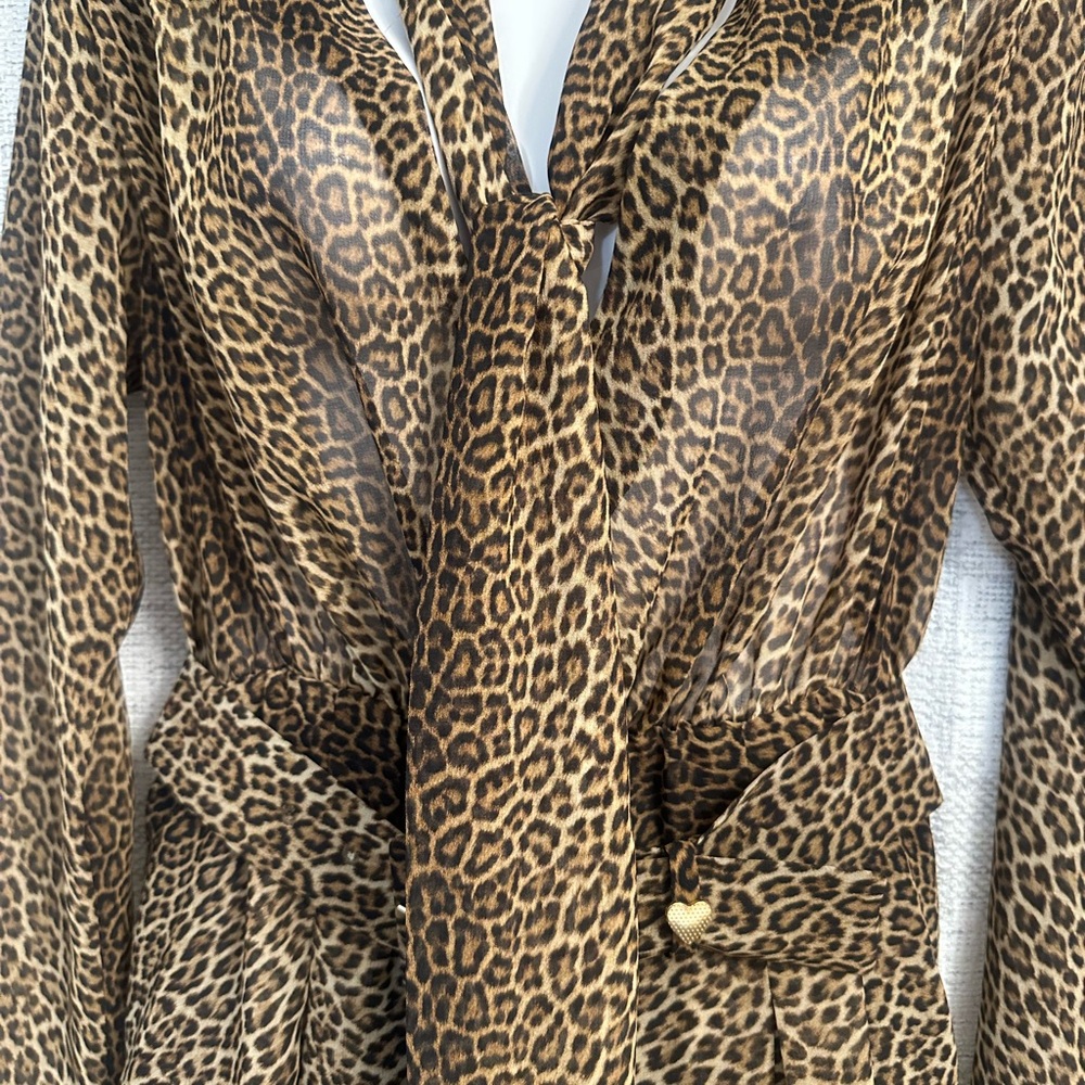 Zara leopard print, sheer blouse dress - Picture 5 of 8